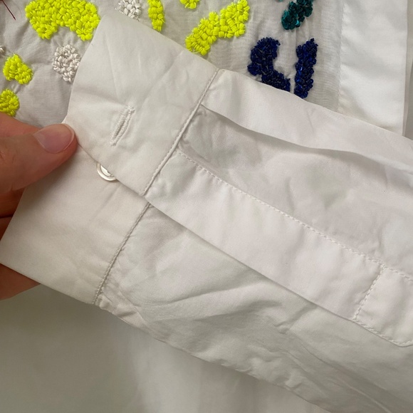 Women’s Vilagallo White Button Down 100% Cotton Embellished Shirt Size 38 - Picture 6 of 10